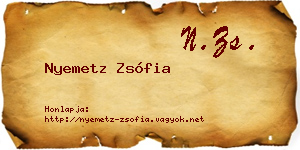 Nyemetz Zsófia névjegykártya
